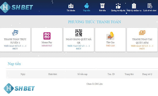 Cách nạp tiền Shbet qua quét mã QR